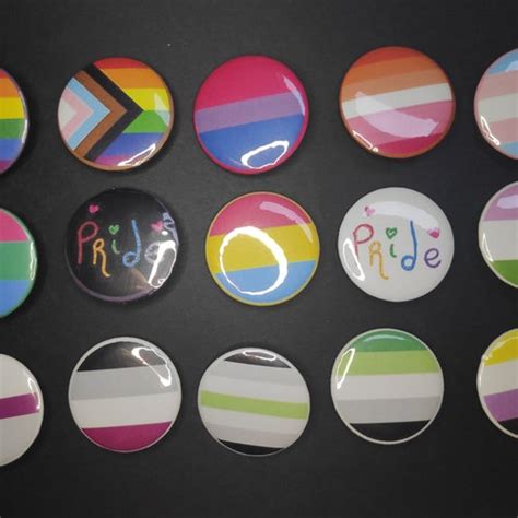 Pride Flag Lgbtq Buttons Pride Pins Trans Gay Lesbian Etsy