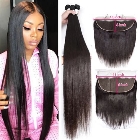 13x6 Lace Frontal Closure With Bundles Maxine Straight Bundles With Frontal Closure Human Hair