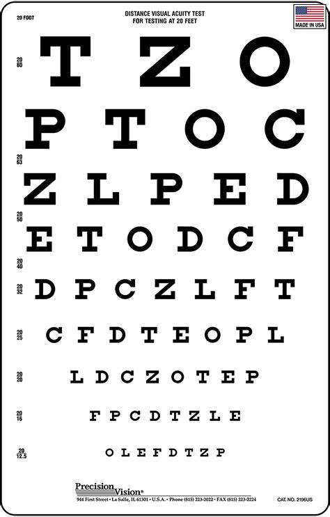 Snellen Test Snellen Eye Chart That Can Be Used To