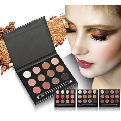 Huamianli Makeup Smoky Eyeshadow Palette 12 Color Waterproof Sweat Proof Cosmetic Highlight