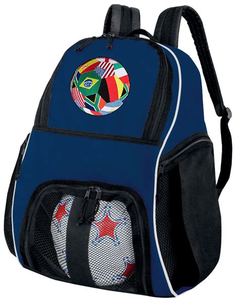Soccer Ball Backpack Or World Cup Fan Volleyball Practice Gear Bag Navy