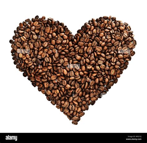 Coffee Heart Over White Stock Photo Alamy