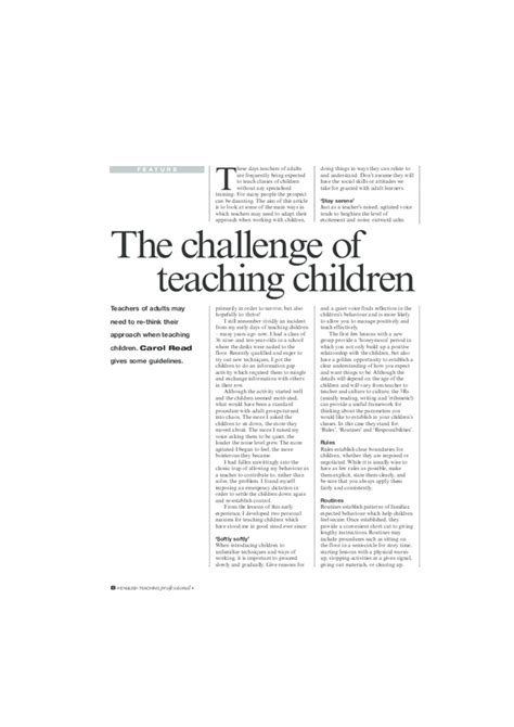 Pdf The Challenge Of Teaching Children Hilal Varol