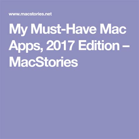 My Must Have Mac Apps 2017 Edition Macstories App Mac Apple Hardware