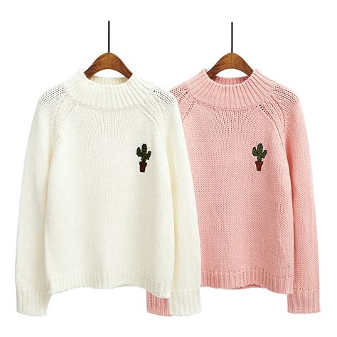 Harajuku 2019 Korean New Winter Women Sweater Embroidered Pullover