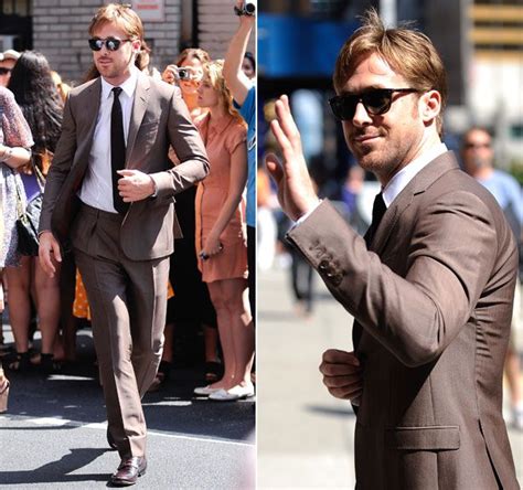 Ryan Goslings Suit Secret Ryan Gosling Style Dark Brown Dress Pants Brown Suits