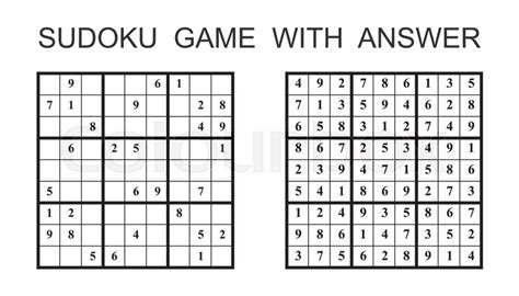 Stuck on a tough sudoku puzzle? Sudoku game with answer. Vector puzzle ... | Stock vector ...