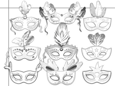 A sample of more animal with face mask coloring pages to print are below. Masquerade Printable Coloring Masks, by HolidayPartyStar ...