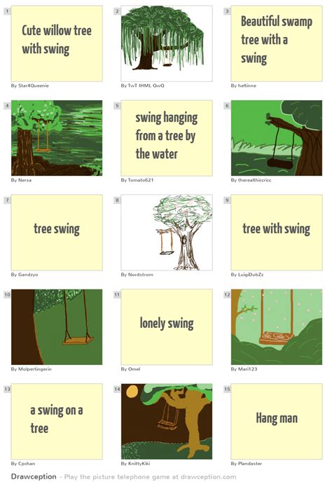 Cute Willow Tree With Swing Drawception