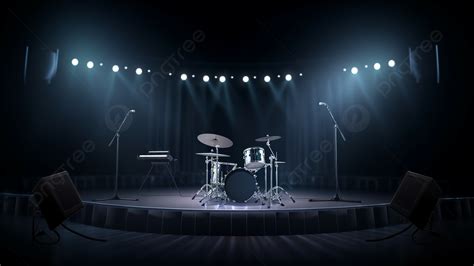 Lighting Microphone Drum Musical Instrument Performance Stage