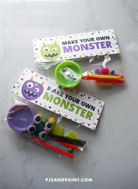 Make Your Own Monster Kit Free Printable Halloween Treat Bag Topper