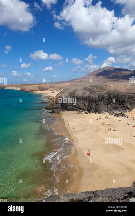 Playa Del Papagayo Near Playa Blanca Lanzarote Canary Islands Spain Stock Photo Alamy