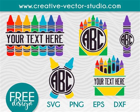 Free Crayon Monogram SVG, PNG, EPS & DXF - Creative Vector Studio