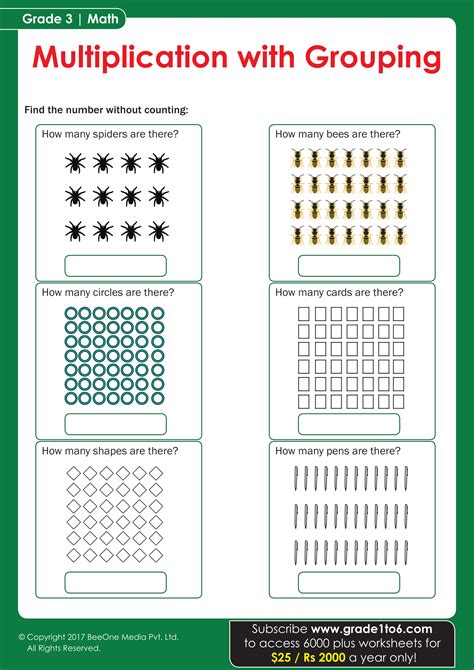 Multiplication By Grouping Worksheet