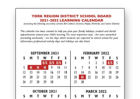York Region Dsb On Twitter Reminder The Yrdsb School Year Calendars