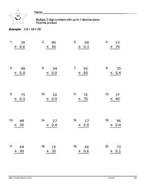 Bellow, you find two versions of decimals multiplication grade 7 worksheet pdf that you can download and print for free without subscription. 8 Best Images of Multiplying Decimals Worksheet ...