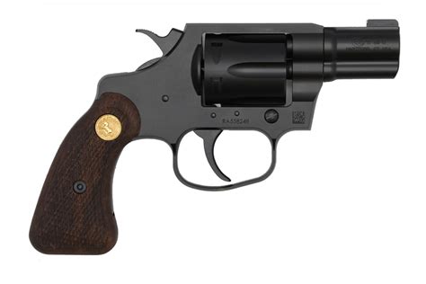 Colt Cobra 38 Special Double Action Revolver With Wood Grips Black