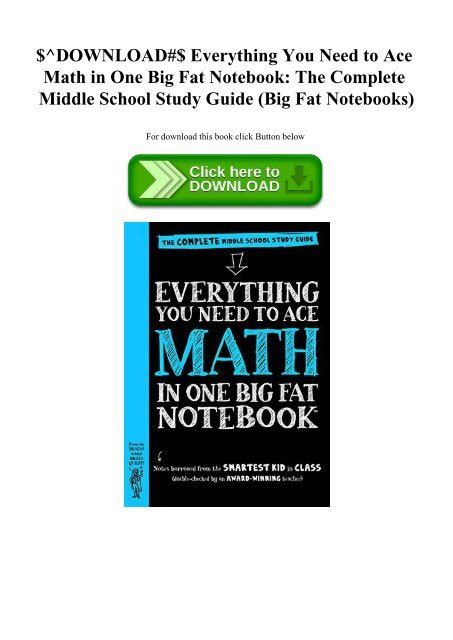 Download Everything You Need To Ace Math In One Big Fat Notebook