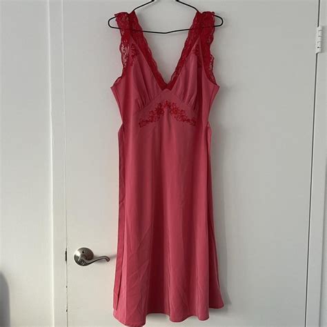 Betsey Johnson Womens Pink And Red Dress Depop