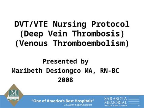 Ppt Dvtvte Nursing Protocol Deep Vein Thrombosis Venous