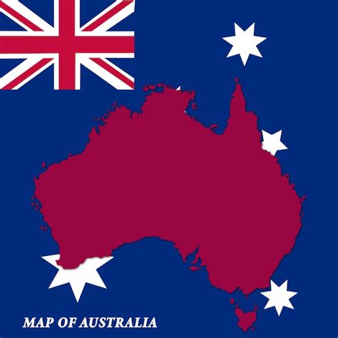 Mapa Del Vector De Australia Con Fondo De Bandera Vector Premium