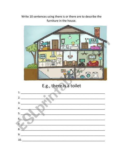 There Is There Are House Esl Worksheet By Dorothy758