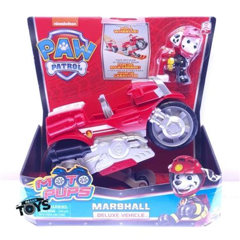Promo Paw Patrol Moto Pups Marshall Deluxe Pull Back Motorcycle Vehicle