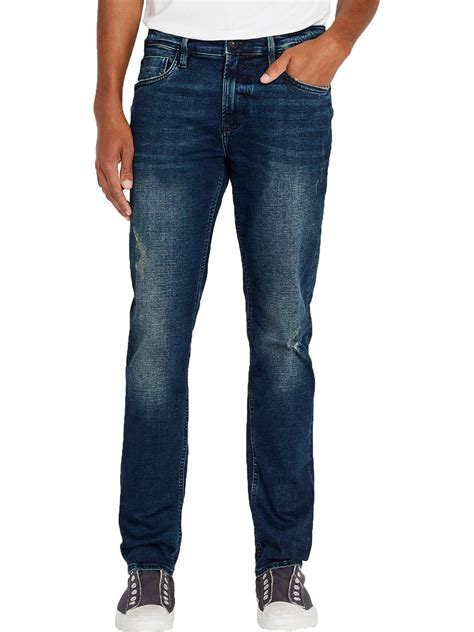 Buffalo Jeans Mens Ash X Denim Distressed Straight Leg Jeans