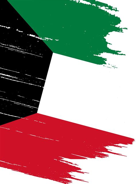 Kuwait Flag With Brush Paint Textured Isolated On Png Or Transparent