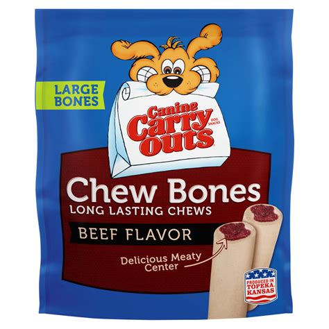 Chew Bones Beef Flavor Large Dog Chews Canine Carry Outs®