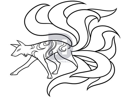 Nine Tailed Fox Drawing Free Download On Clipartmag