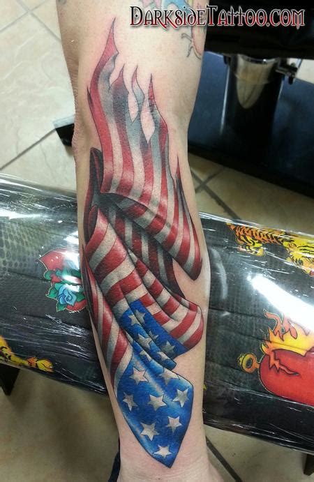 Darkside Tattoo Tattoos Military Color American Flag Tattoo