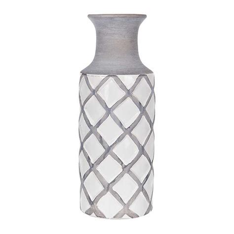 Gray Embossed Lattice Ceramic Vase Kirklands Glass Vase Decor