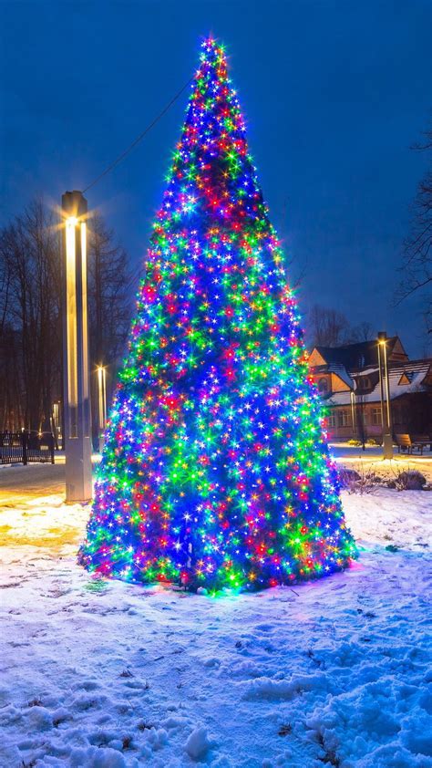 Christmas Tree Decoration Lights Wallpaper Iphone