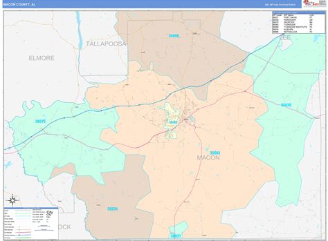 Macon County Al Wall Map Color Cast Style By Marketmaps Mapsales