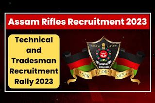 Assam Rifles Technical Tradesmen Recruitment 2023 Apply Online For
