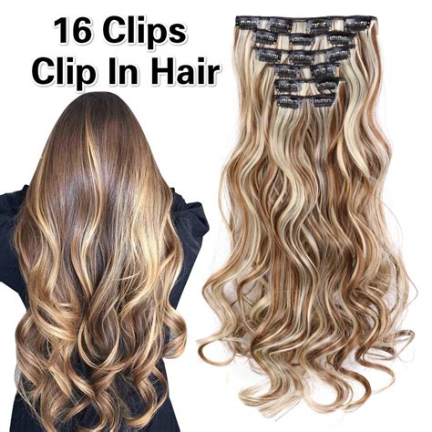 16 Clip In Hair Extensions Hair Accessories Long Curly Hair Extension Clip Synthetic Hair Wigs