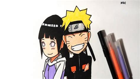 Speed Drawing Chibi Naruto Uzumaki And Hinata Hyuga Youtube