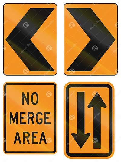 Temporary United States Mutcd Road Signs Stock Illustration
