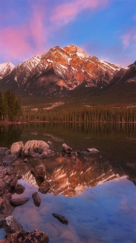 Pyramid Mountain Reflection Jasper National Park Alberta Canada