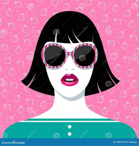 Beautiful Woman With Sunglasses Stock Vector Illustration Of Female Design 155737119