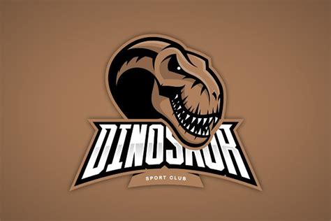 Dinosaur Mascot Sport Logo Design Custom Designed Illustrations ~ Creative Market