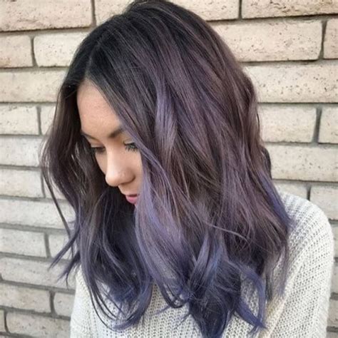 Black Hair With Lavender Highlights