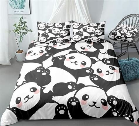 Cute Cartoon Panda Bedding Set Bedding Set Duvet Cover Pattern
