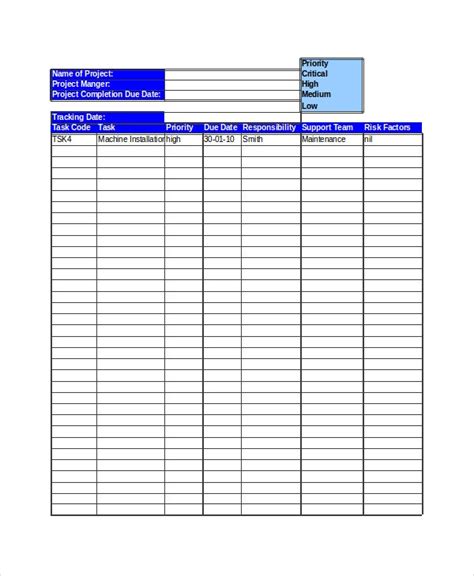 Excel Project Tracker Template 6 Free Excel Document Downloads Free