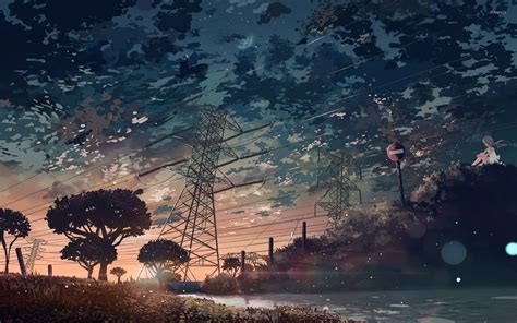 60 Anime Sunset Wallpapers Download At Wallpaperbro Pemandangan