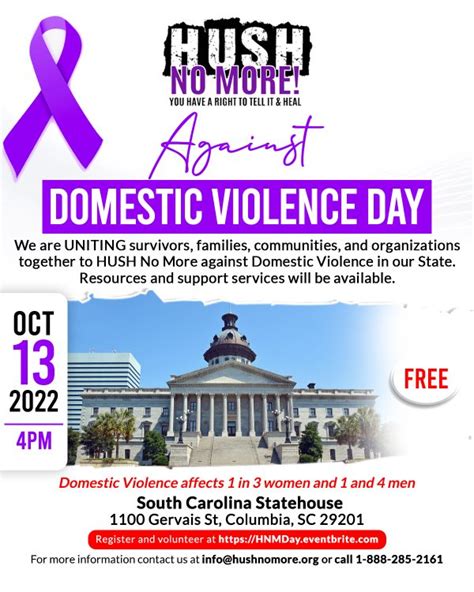 Hush No More Against Domestic Violence Day At The Sc Statehouse Hush No More