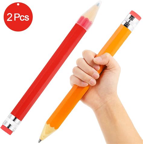 2 Pieces Big Giant Wooden Jumbo Pencils For Kids Adorable Diy
