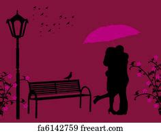 Flowsofly uses simple lines to reduce the complexities of life into sensual themes. Free art print of Two enamoured under an umbrella ...