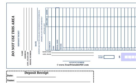 For example, if it's for rent you could write something like, 50% of jan. Printable Large Print Bank Deposit Slip - There is nothing worse than needing a deposit slip on ...